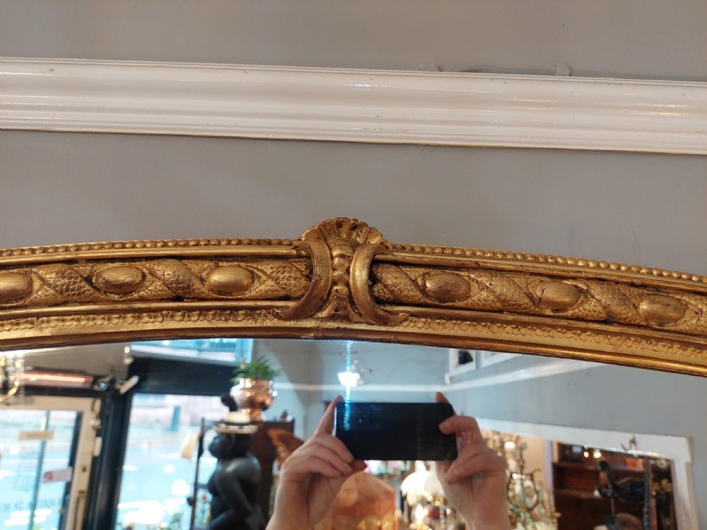 Victorian Giltwood & Gesso Overmantle Wall Mirror  View VI