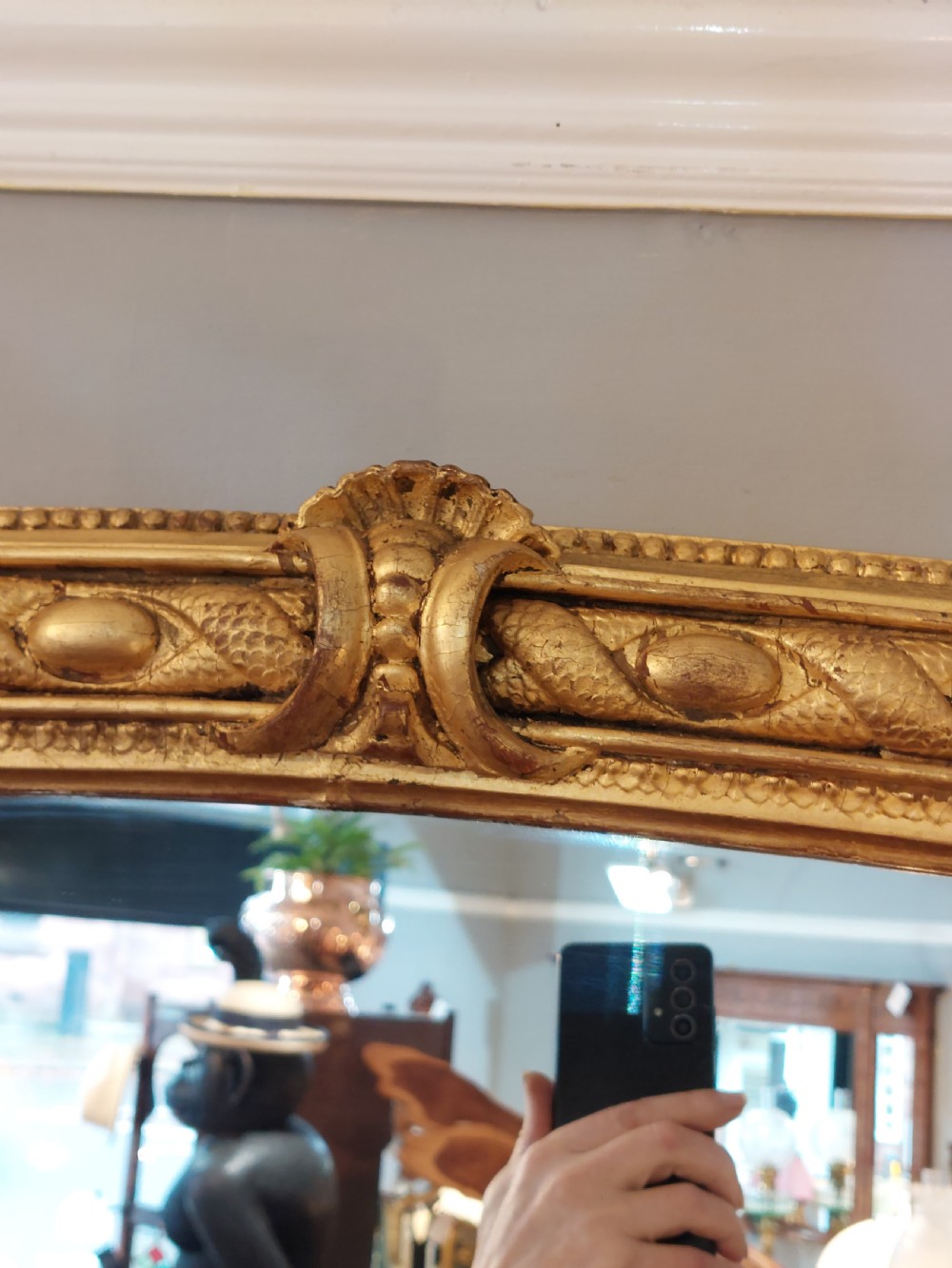 Victorian Giltwood & Gesso Overmantle Wall Mirror  View VII