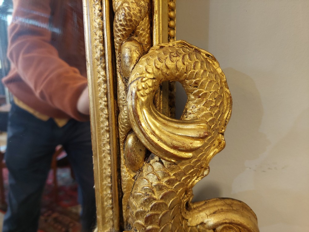Victorian Giltwood & Gesso Overmantle Wall Mirror  View X