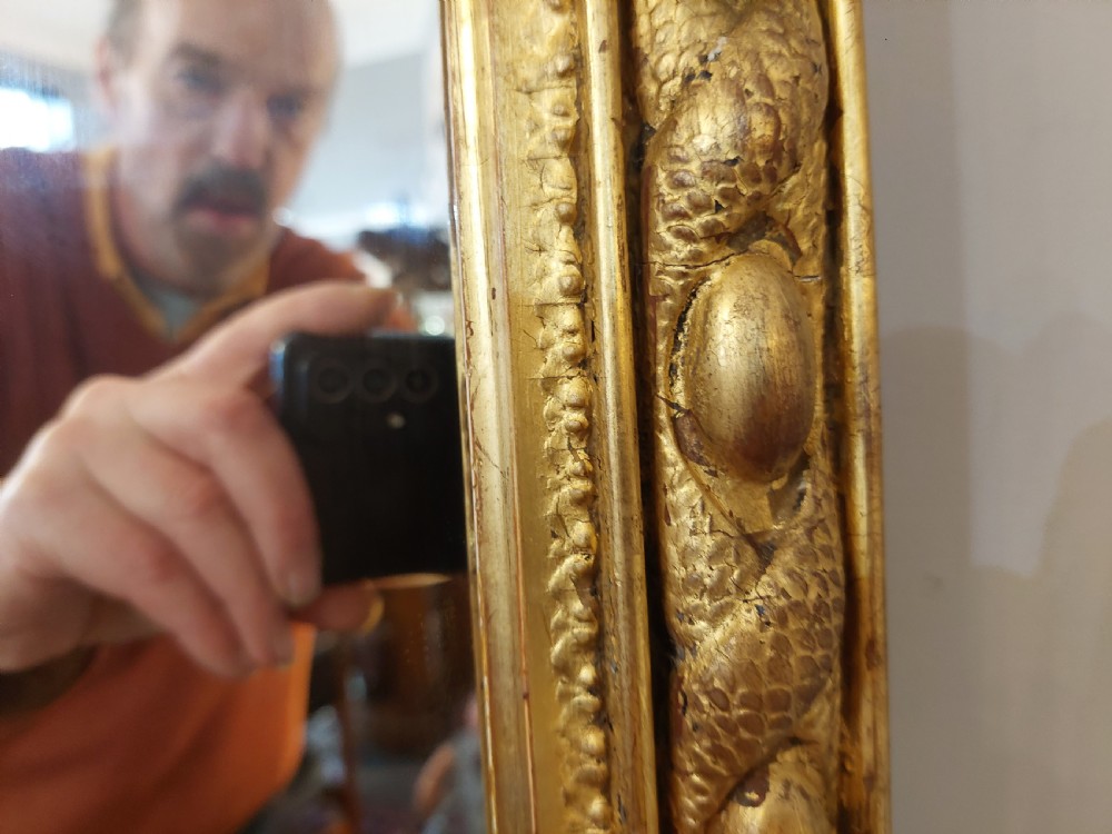 Victorian Giltwood & Gesso Overmantle Wall Mirror  View XI