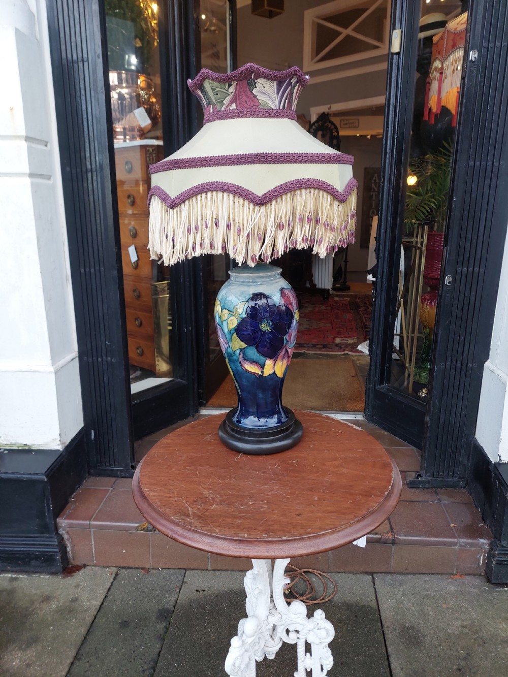 Table Lamp from an Early Moorcroft Pansy Pattern Vase View II