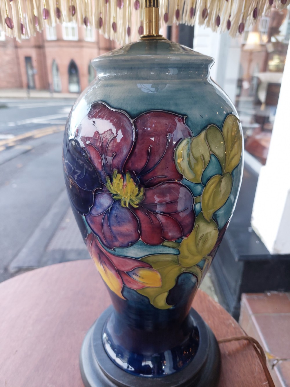 Table Lamp from an Early Moorcroft Pansy Pattern Vase View IV