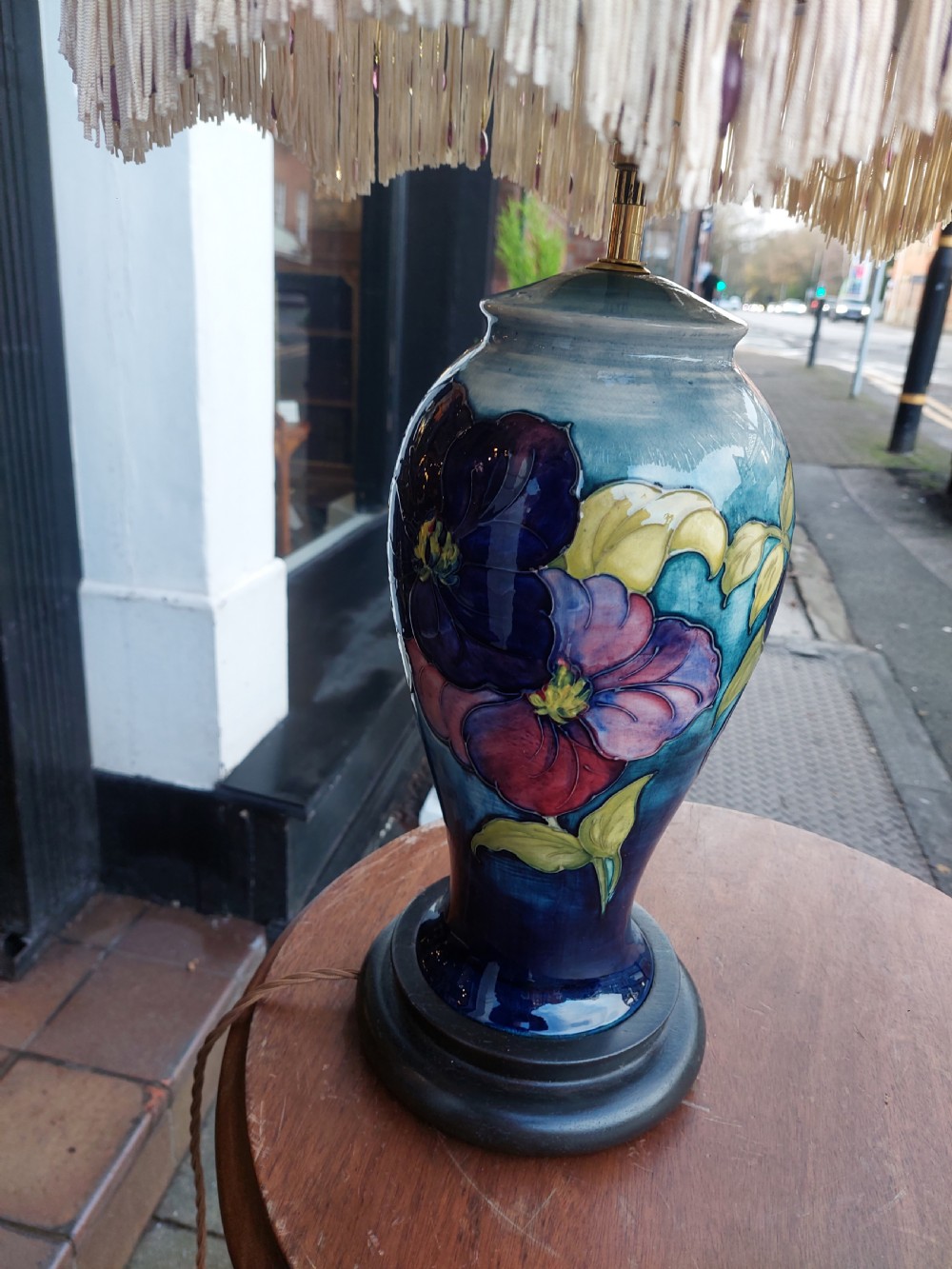Table Lamp from an Early Moorcroft Pansy Pattern Vase View V