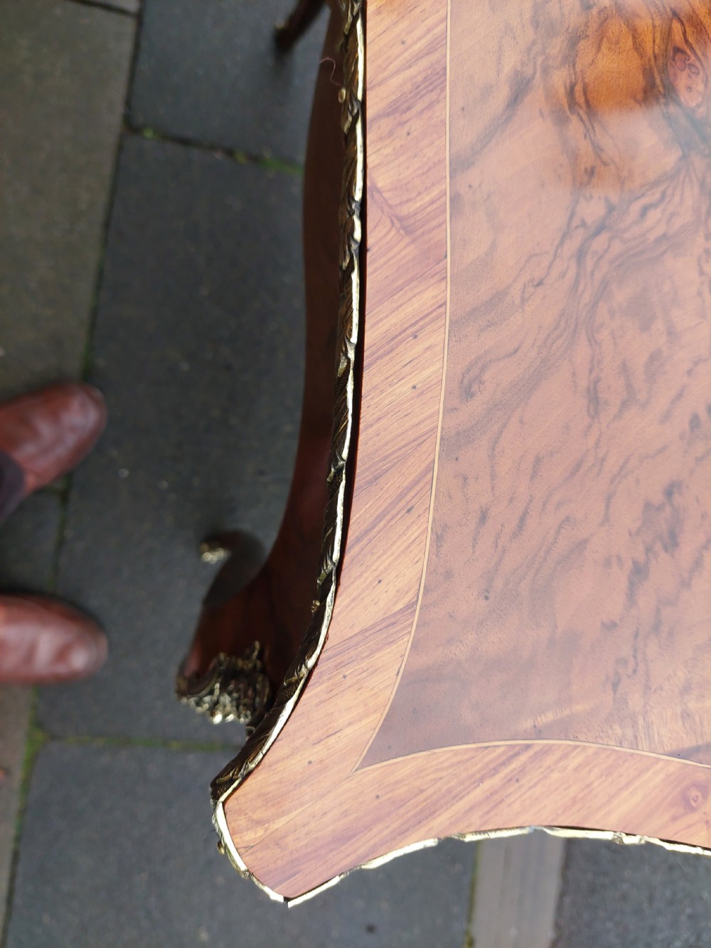 Early 20thC French Marquetry Inlaid Walnut Table View IV