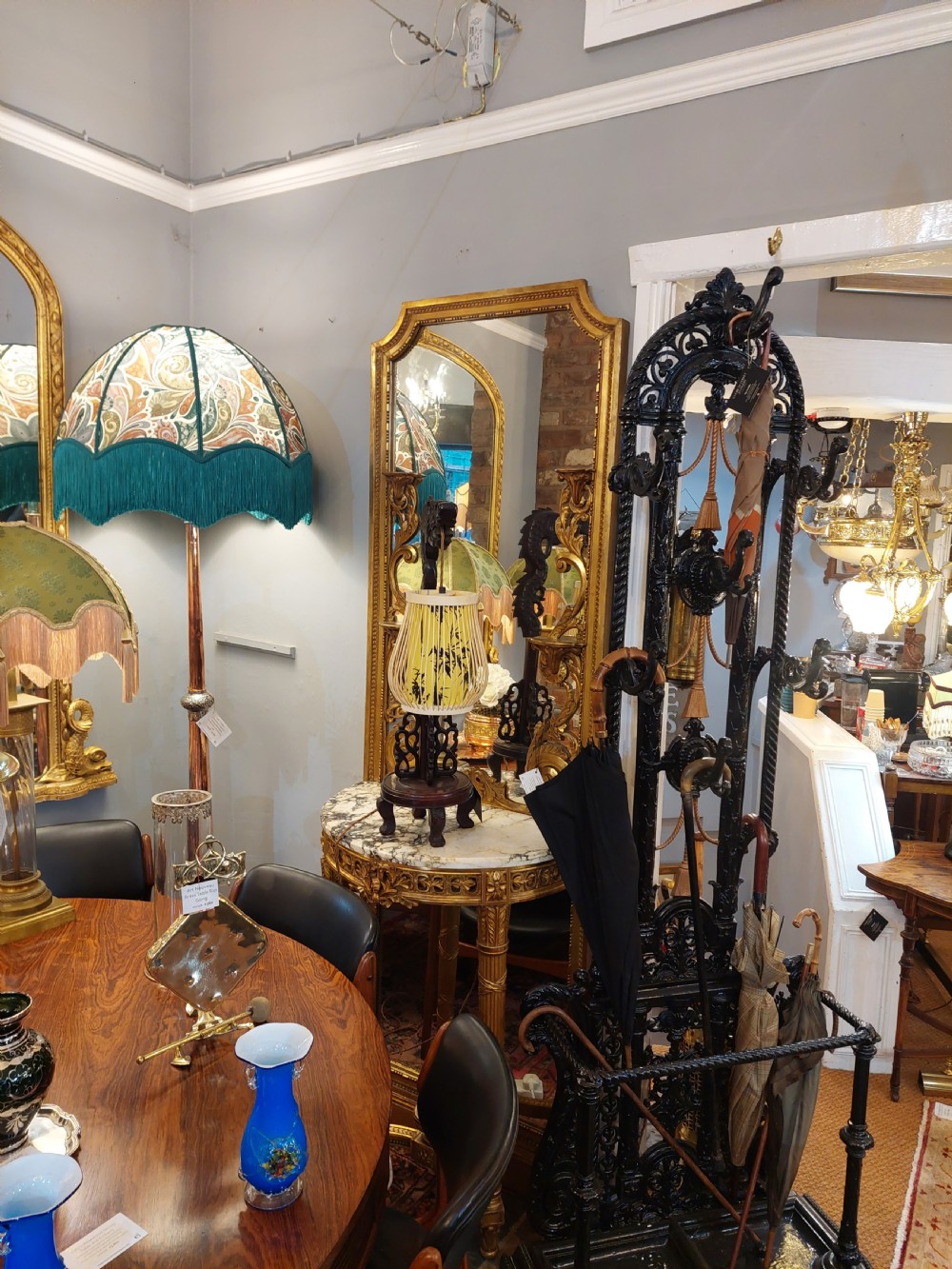 French Louis XVI Style Giltwood & Gesso Pier Glass & Console Table View II