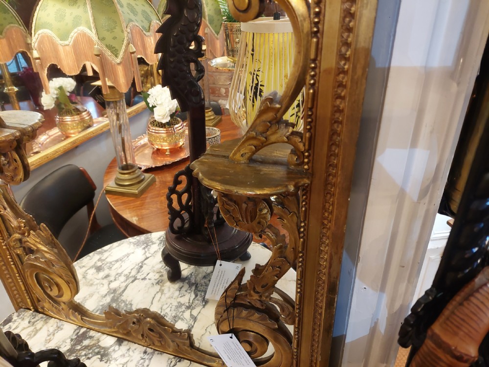 French Louis XVI Style Giltwood & Gesso Pier Glass & Console Table View VII