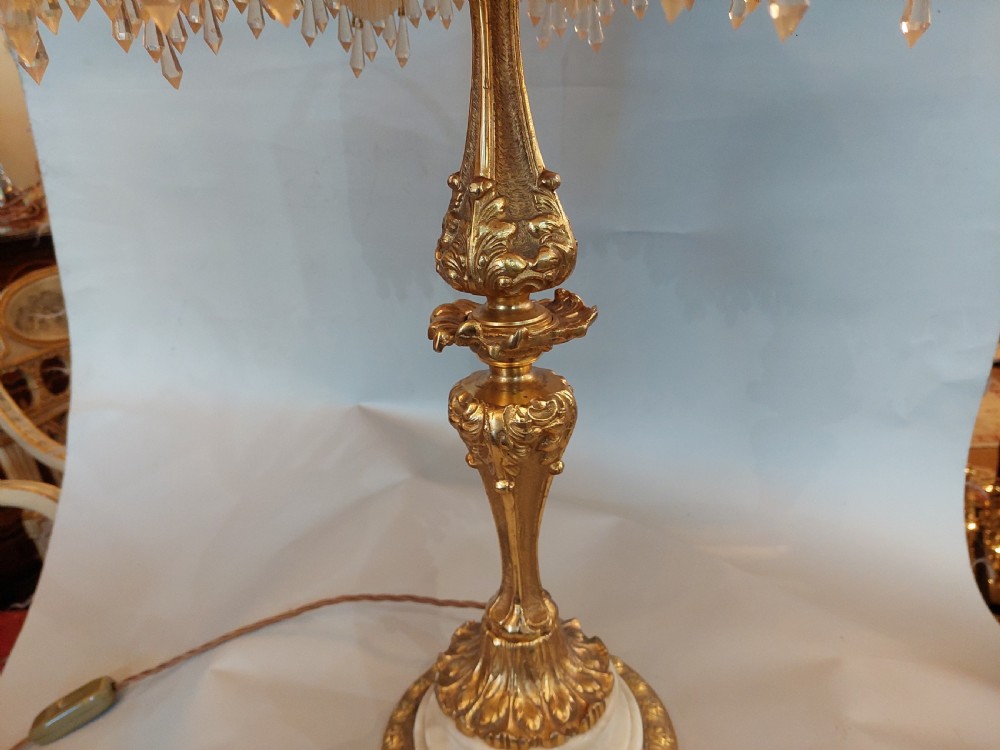 Early 20thC Ormolu and Marble Table Lamp View IV