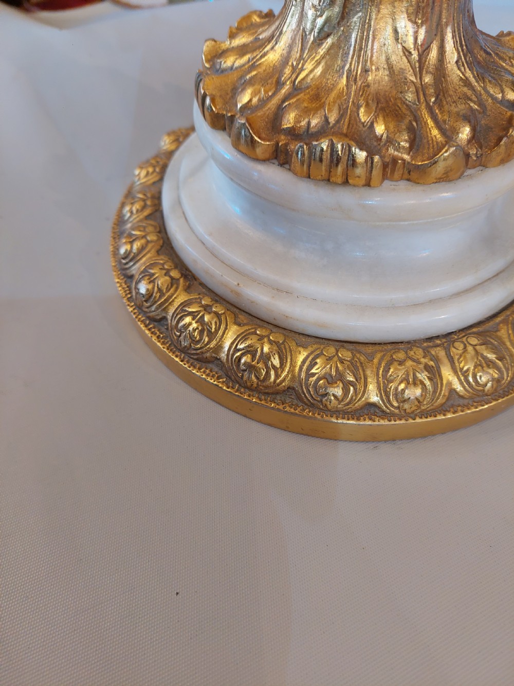 Early 20thC Ormolu and Marble Table Lamp View VII