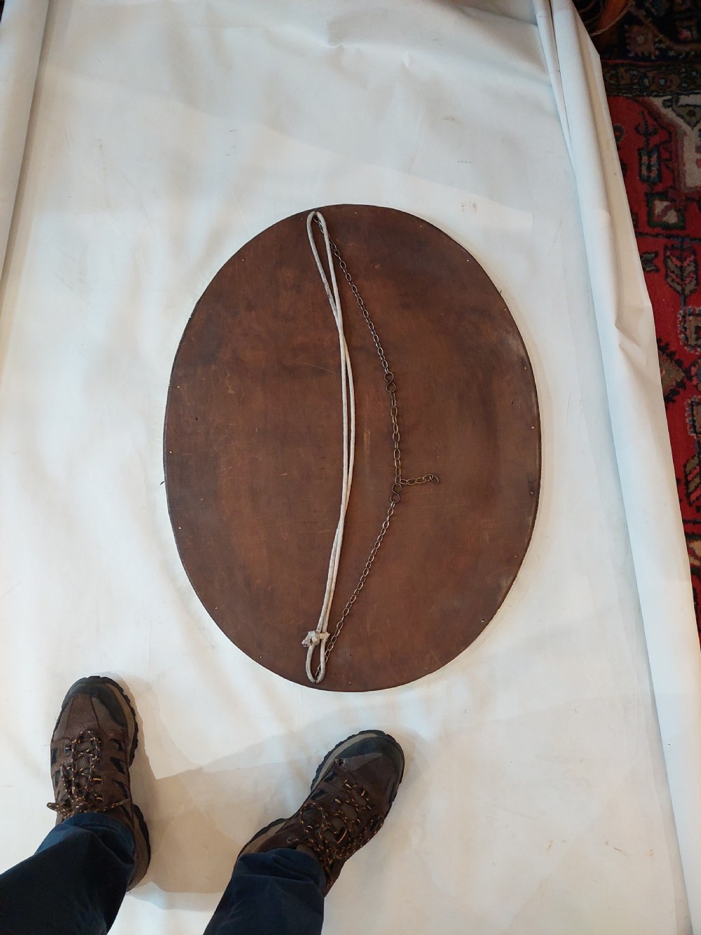 Oval Arts & Crafts Brass Wall Mirror View VII