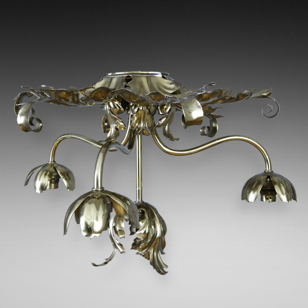 Early 20thC  Brass Ceiling Lamp Fitting 