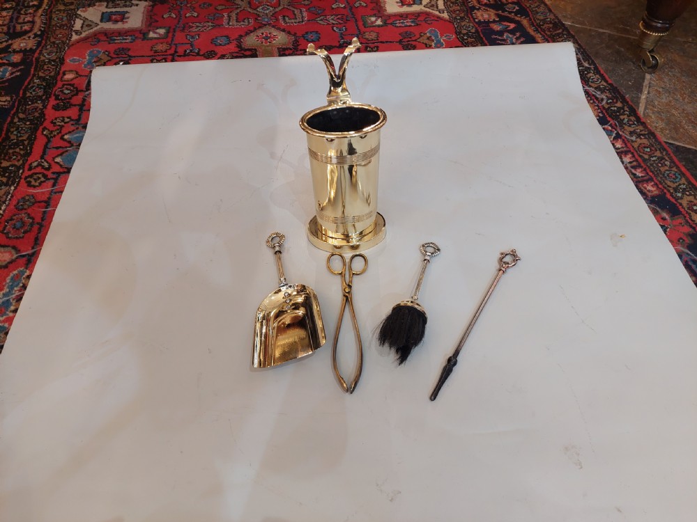 Early 20thC Brass  Fireside Companion Set View III
