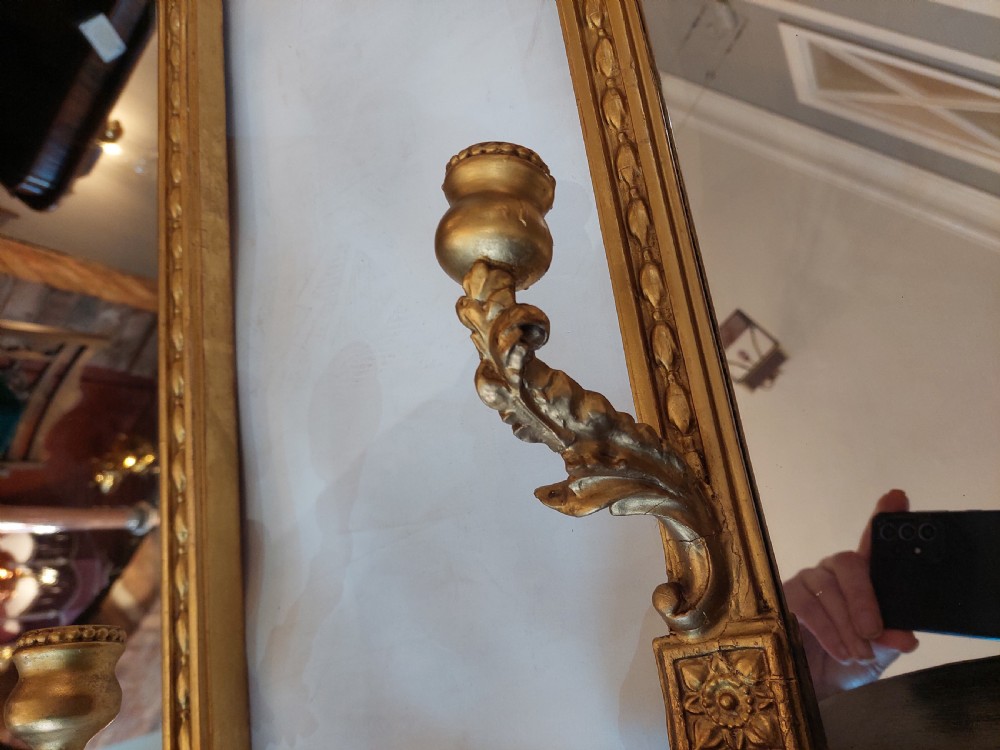 Pair of Victorian Giltwood & Gesso Framed Wall Mirrors  View V
