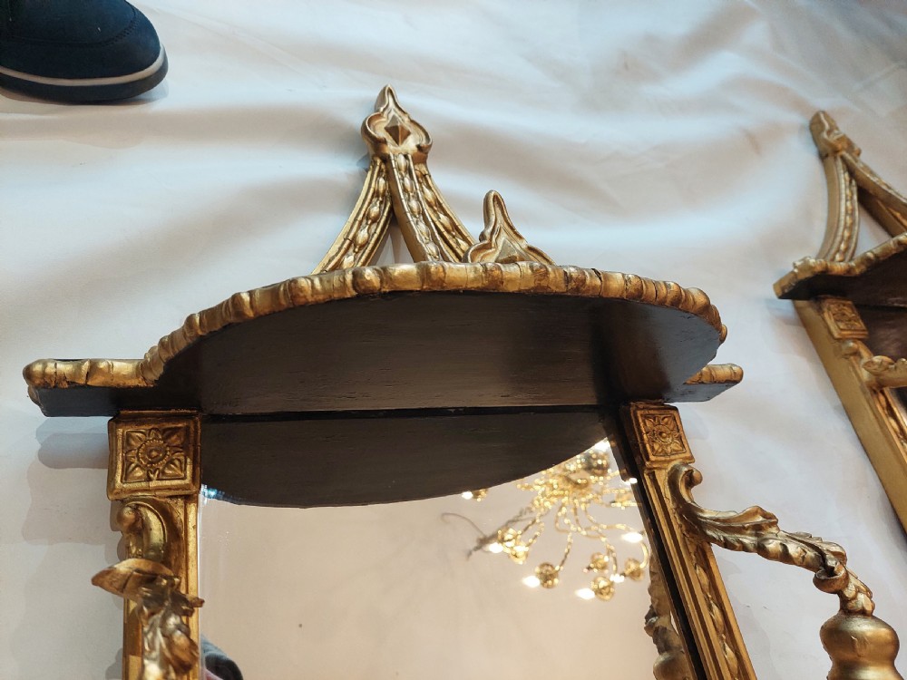 Pair of Victorian Giltwood & Gesso Framed Wall Mirrors  View VII