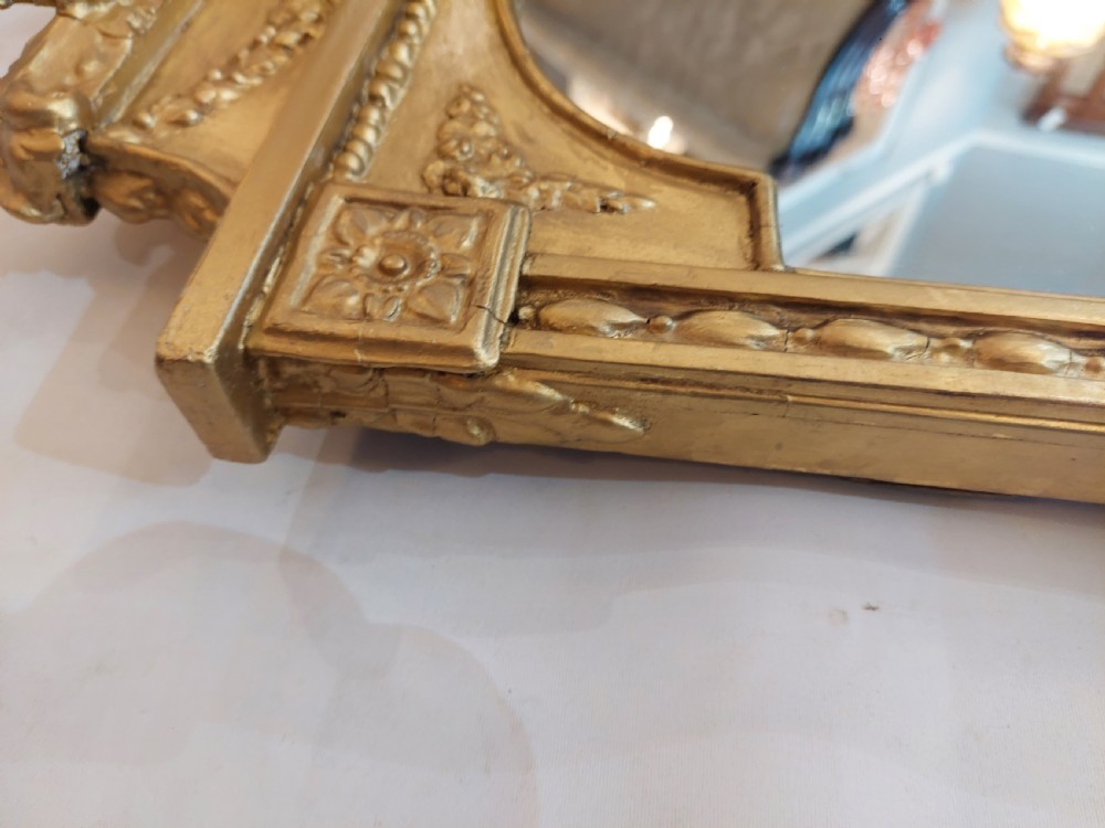 Pair of Victorian Giltwood & Gesso Framed Wall Mirrors  View X