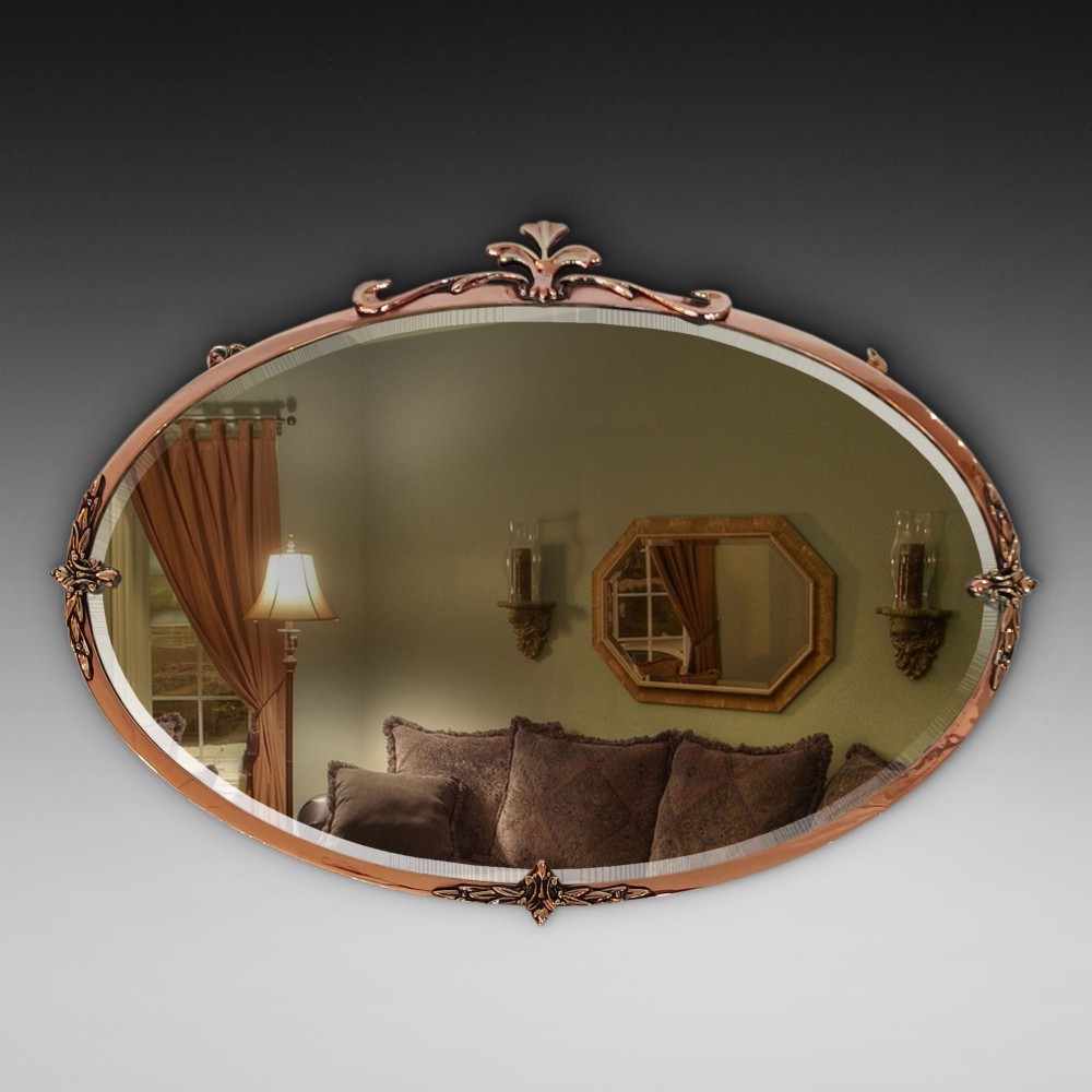 Early 20thC Copper Plated Brass Art Nouveau Mirror