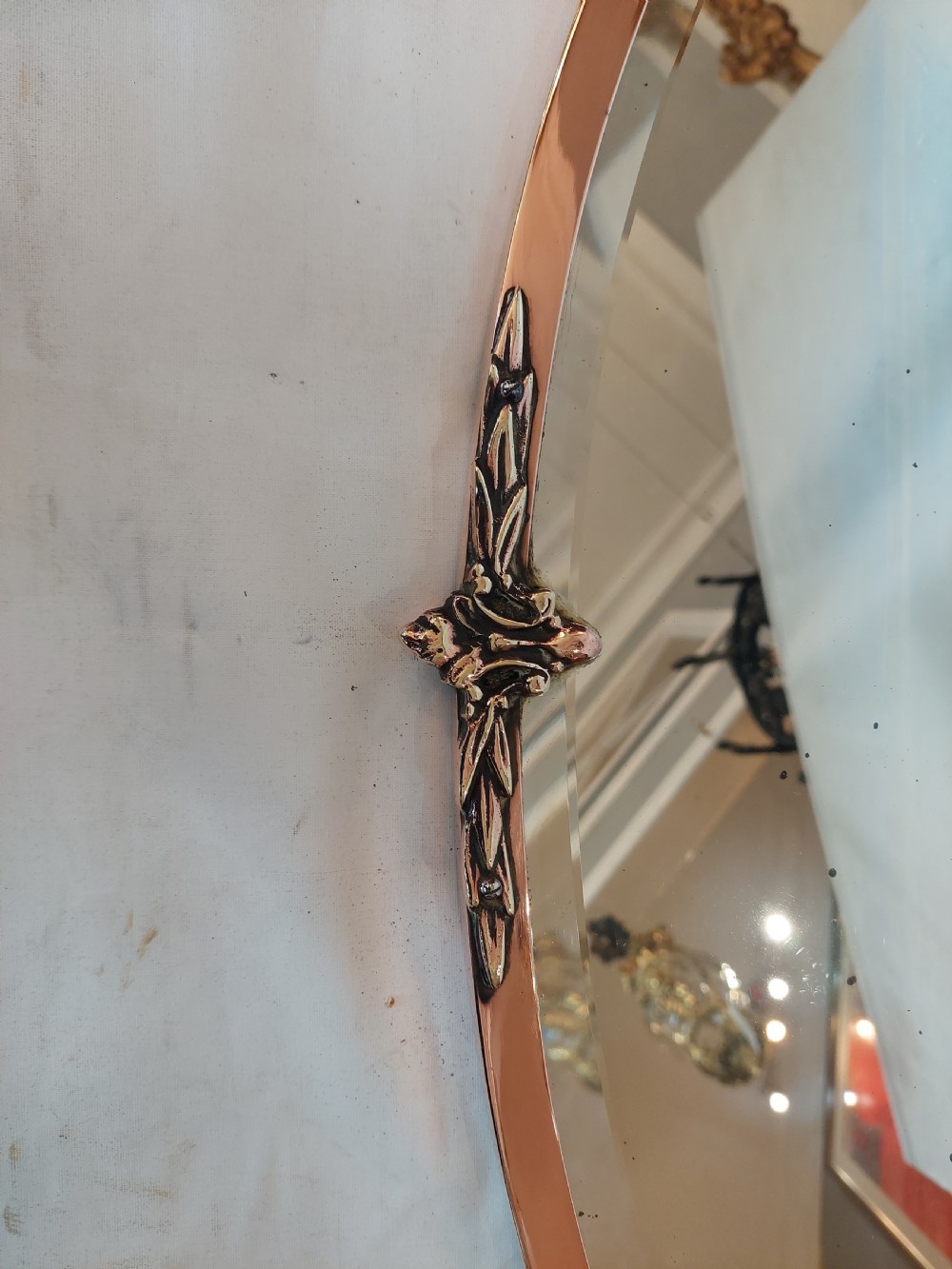 Early 20thC Copper Plated Brass Art Nouveau Mirror View III