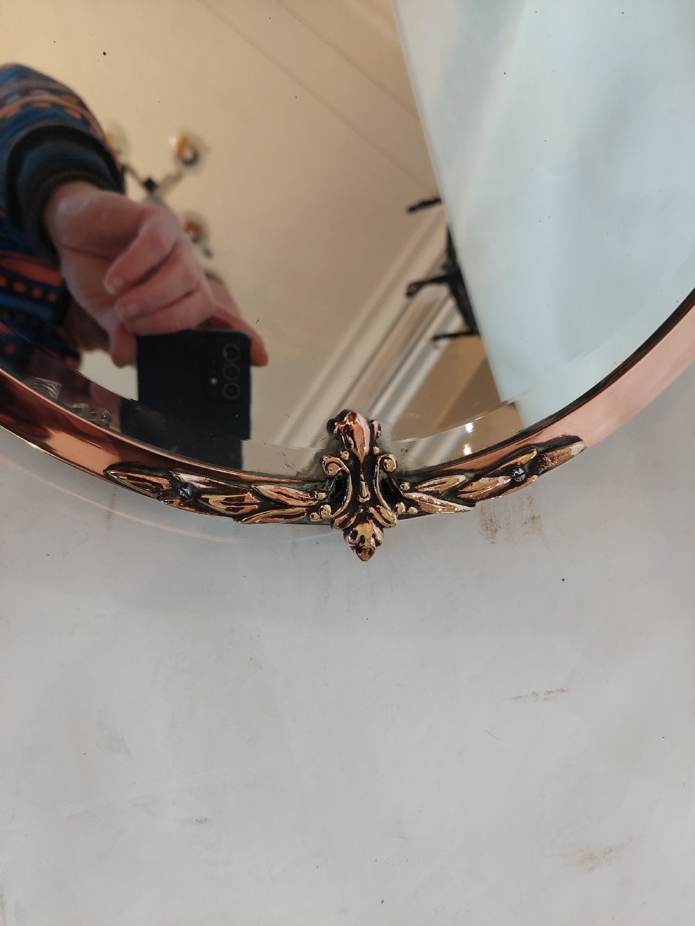 Early 20thC Copper Plated Brass Art Nouveau Mirror View IV