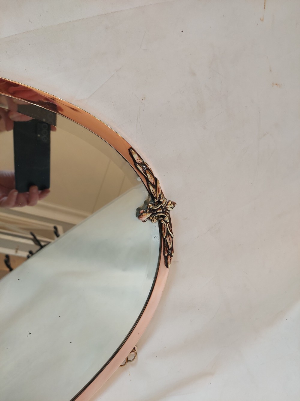 Early 20thC Copper Plated Brass Art Nouveau Mirror View VI