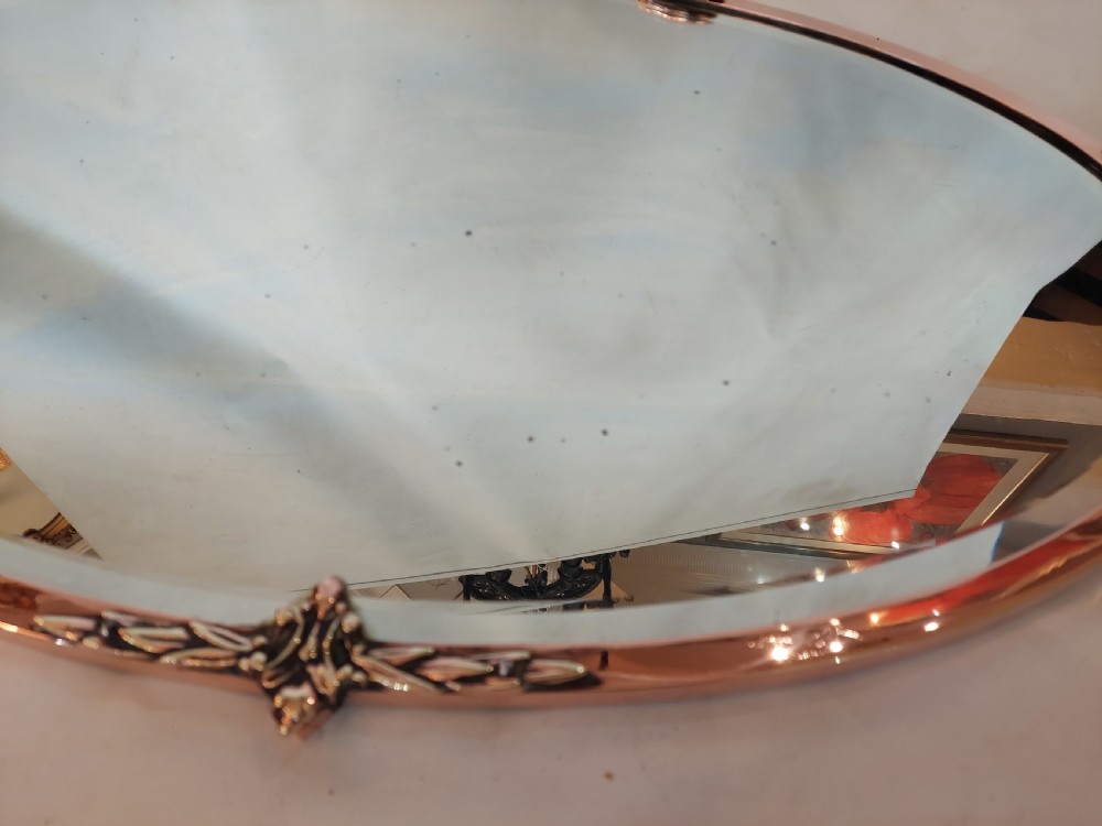 Early 20thC Copper Plated Brass Art Nouveau Mirror View VII