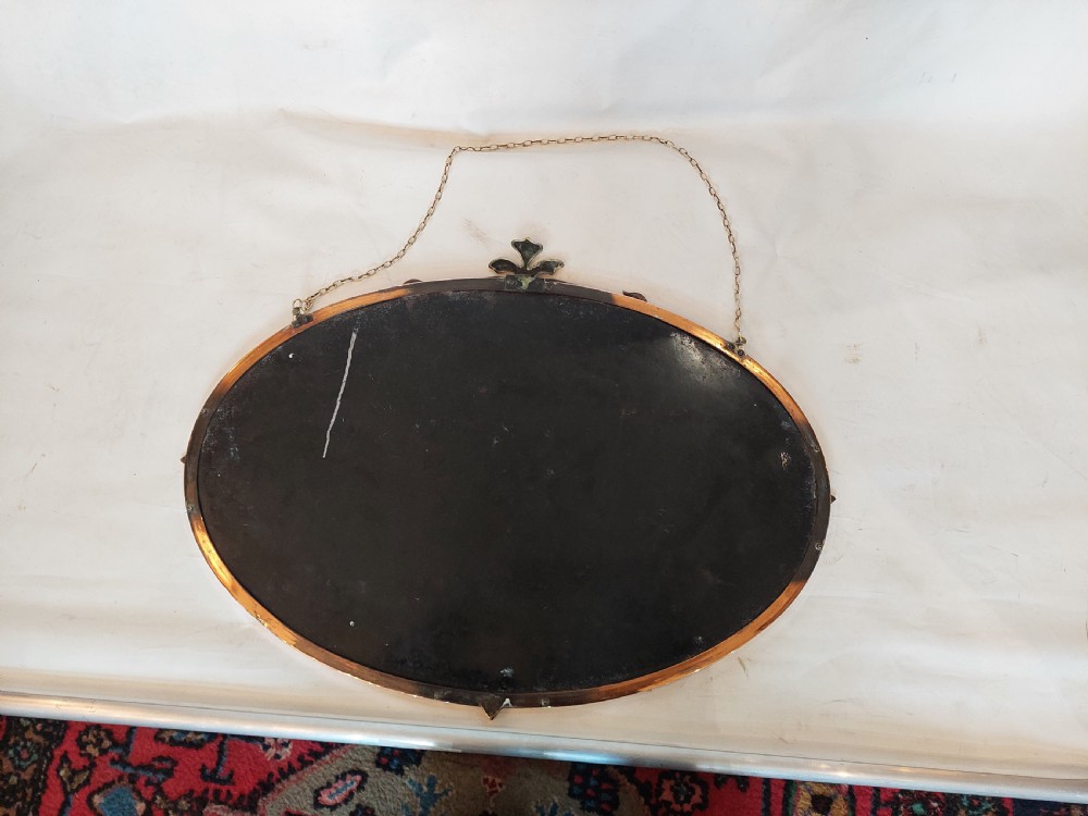 Early 20thC Copper Plated Brass Art Nouveau Mirror View VIII