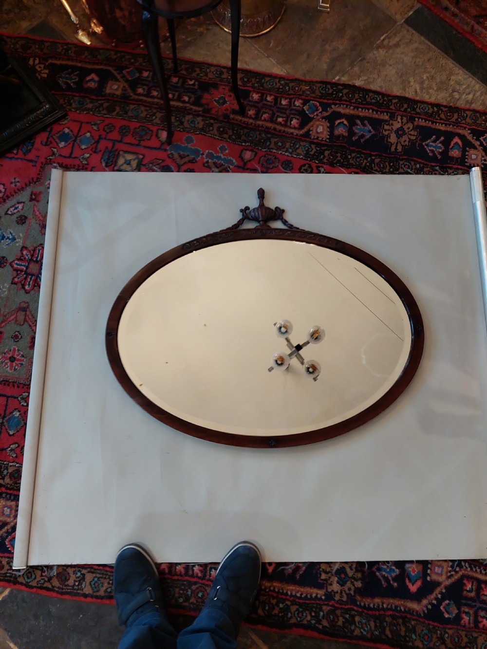 Pair of Edwardian Mahogany Adam Style Mirrors View II