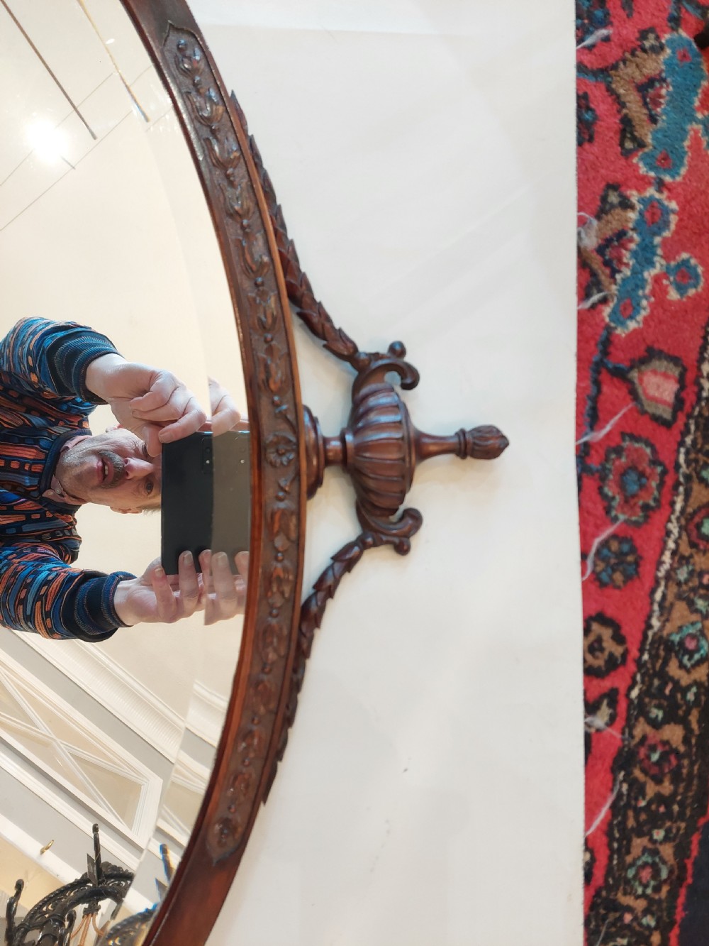 Pair of Edwardian Mahogany Adam Style Mirrors View III