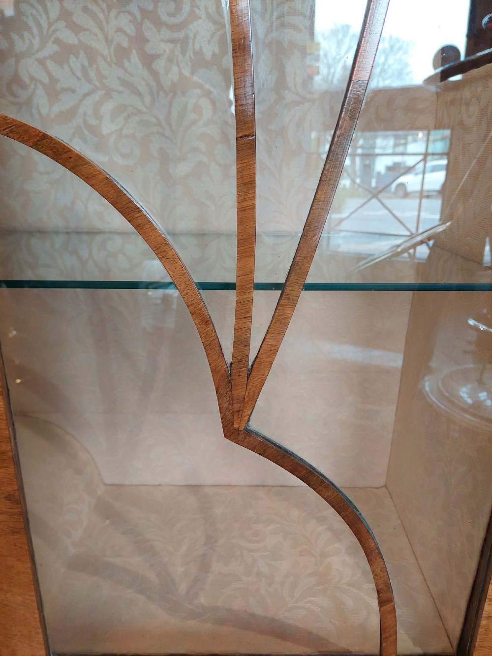 Walnut Art Deco Wheel Display Cabinet View V