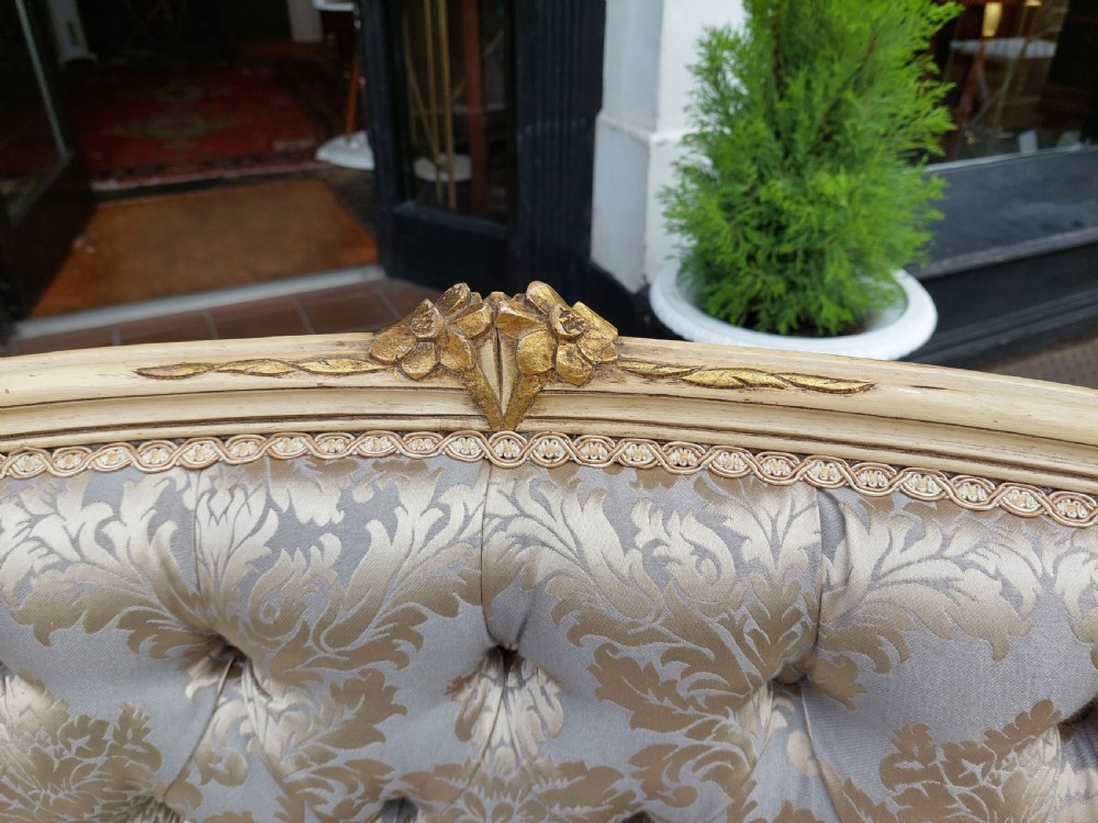 Late 19thC Continental Gilded & Painted 2-Seater Settee View II