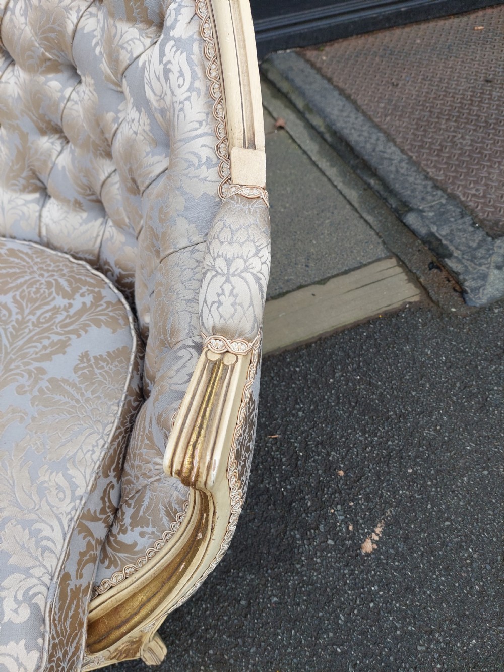 Late 19thC Continental Gilded & Painted 2-Seater Settee View III