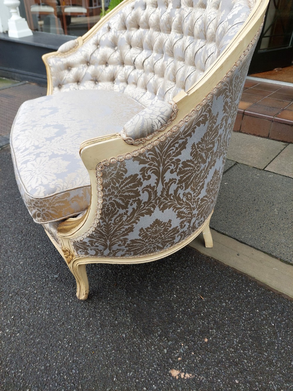 Late 19thC Continental Gilded & Painted 2-Seater Settee View V