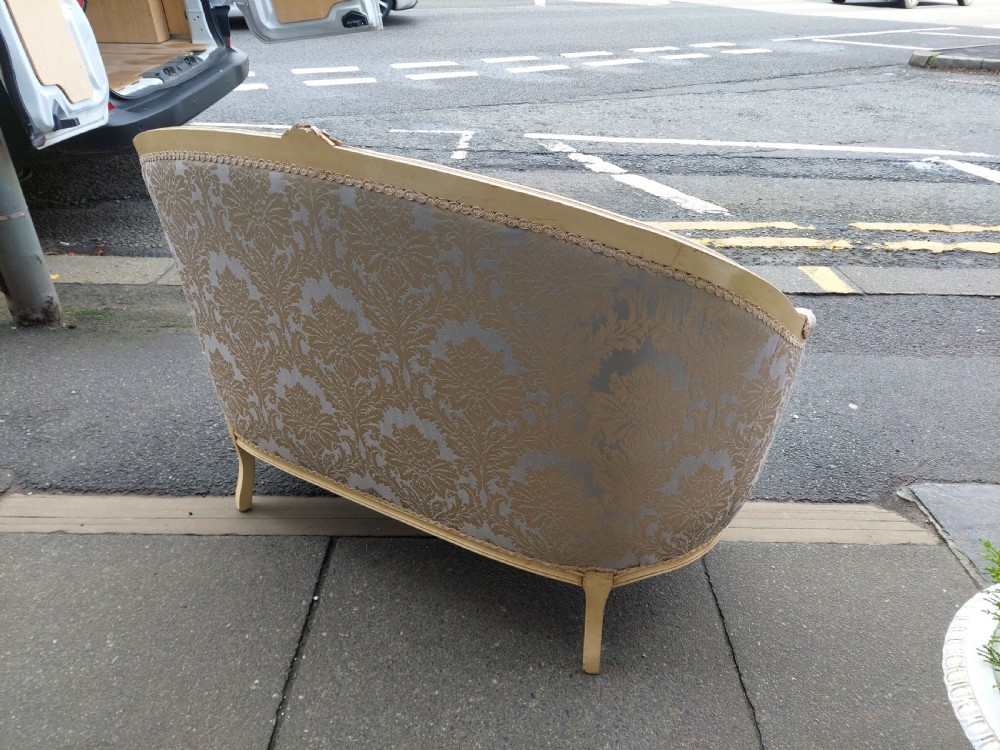 Late 19thC Continental Gilded & Painted 2-Seater Settee View VIII