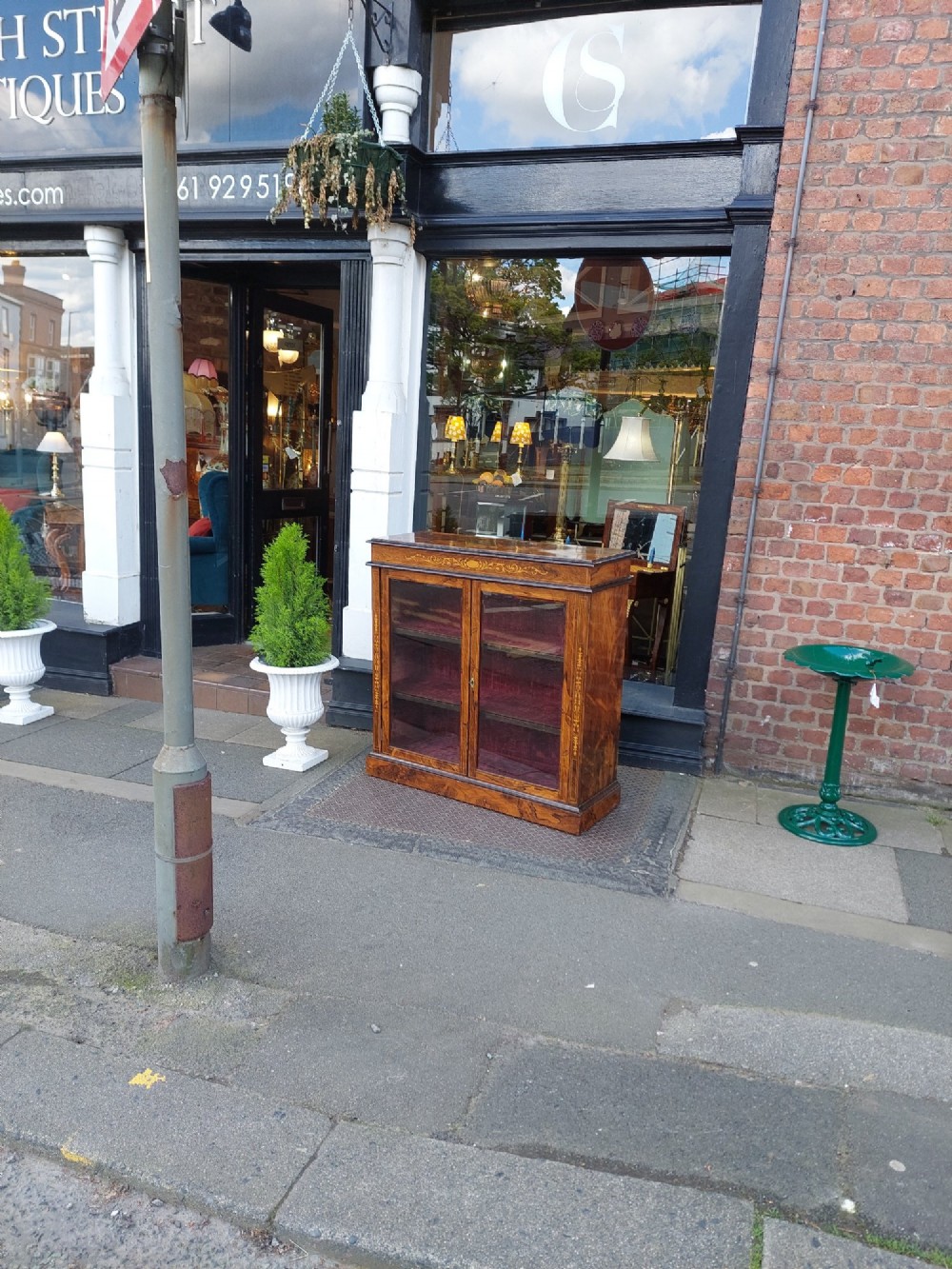 Edwardian Rosewood Inlaid Glazed Bookcase View II
