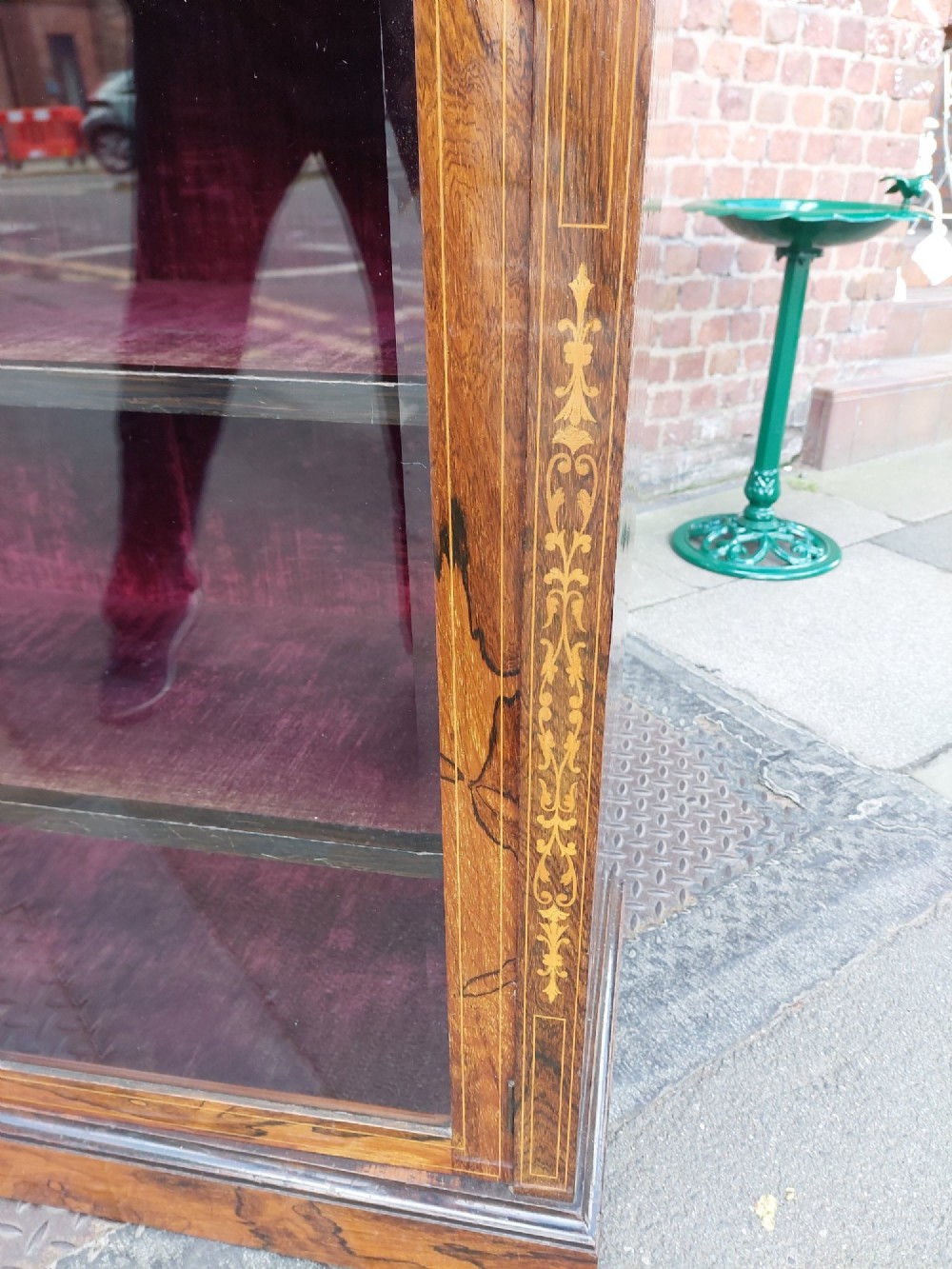 Edwardian Rosewood Inlaid Glazed Bookcase View VII
