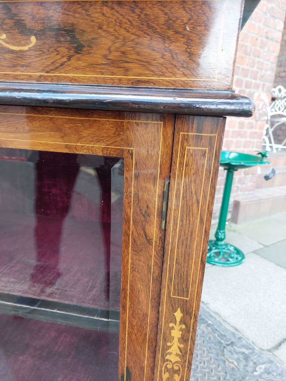 Edwardian Rosewood Inlaid Glazed Bookcase View VIII