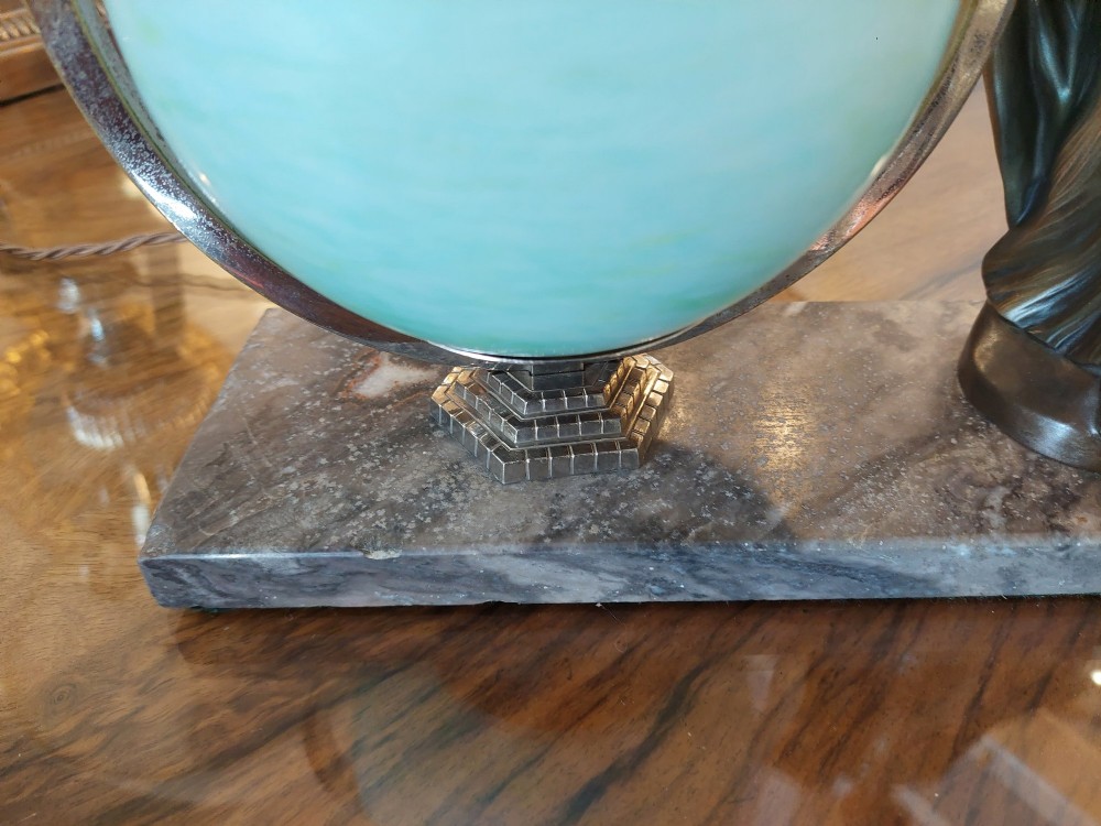 Art Deco Spelter Figural Table Lamp View III