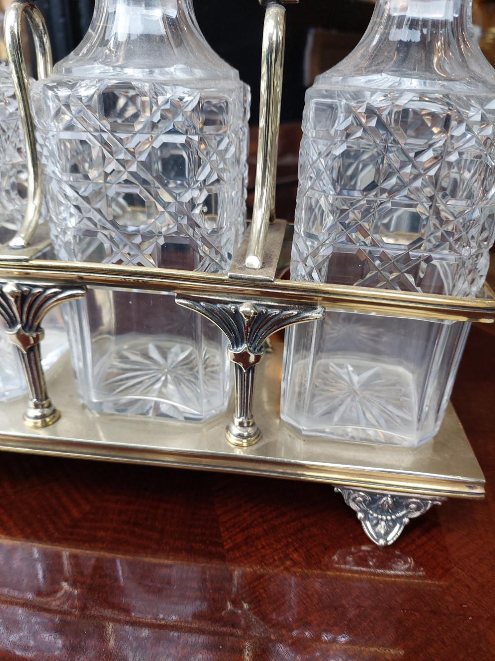 Late Victorian Silver Plated Decanter Stand View IV