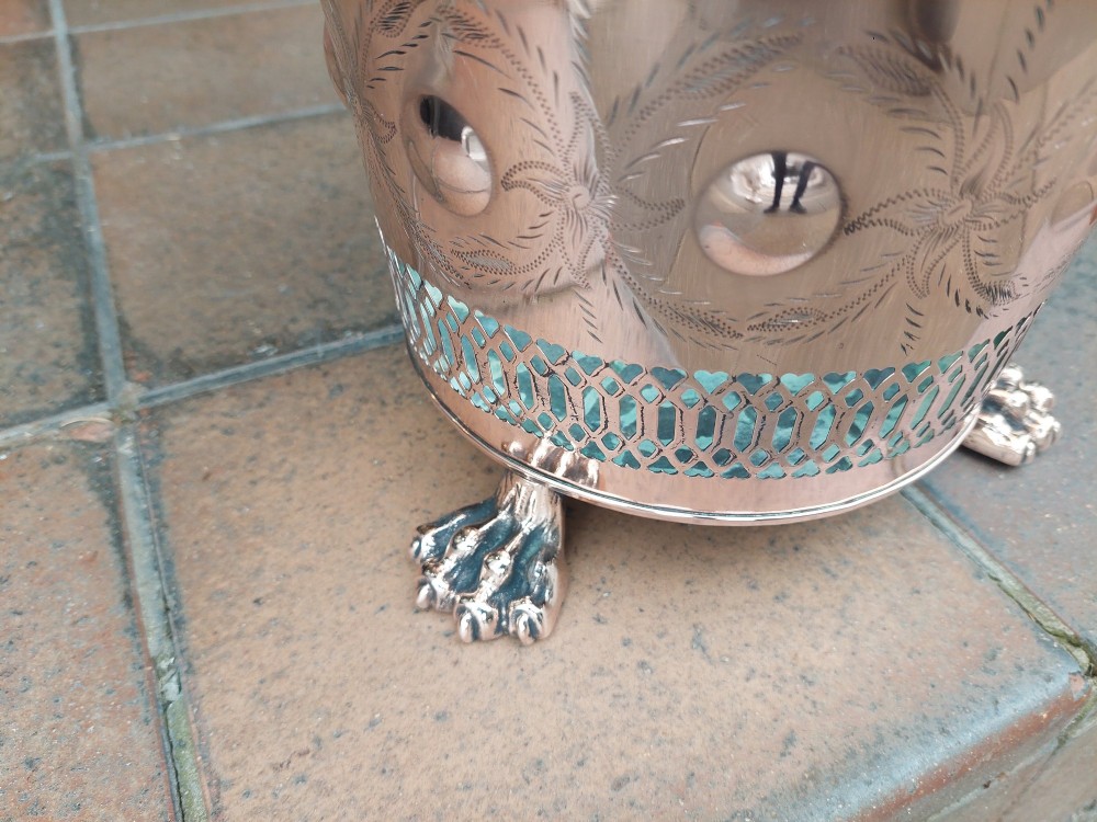 19thC Pierced Copper Cylindrical Planter View VII
