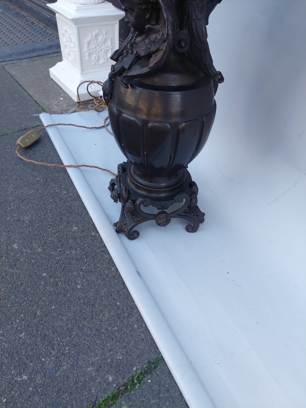 Large 19thC Bronze - Converted to a Table Lamp View VII