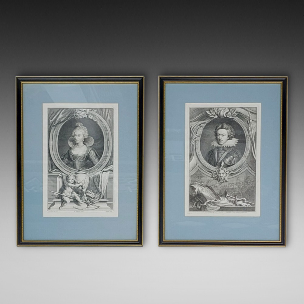Jacobus Houbraken - 1698-1780 Pair of Dutch 18thC Line Engravings