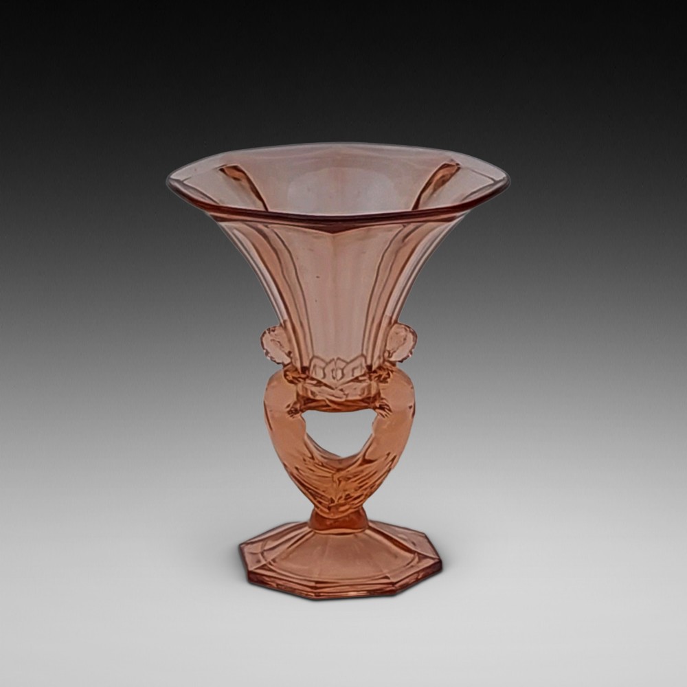 Czech Art Deco Glass Figural Vase by Libochovice