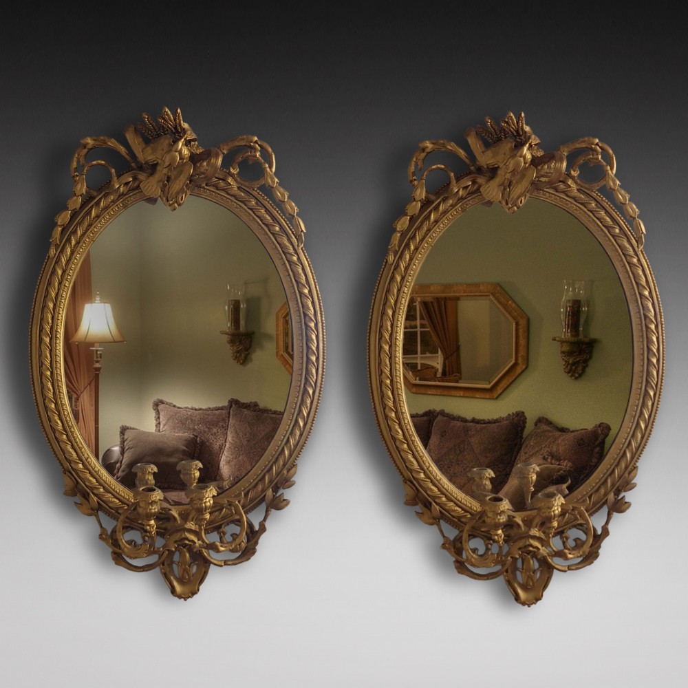 Pair of Late 19thC Gilt Painted Girandoles