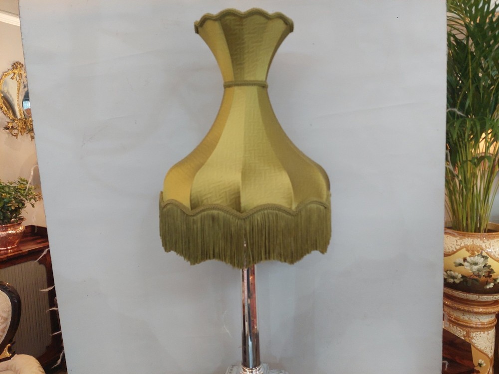 Art Deco Silver Plated  Corinthian Column Table Lamp View IX