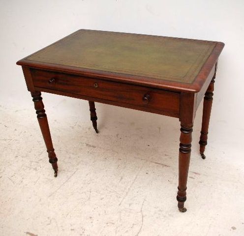 Antique Victorian Mahogany Leather Top Writing Table Desk