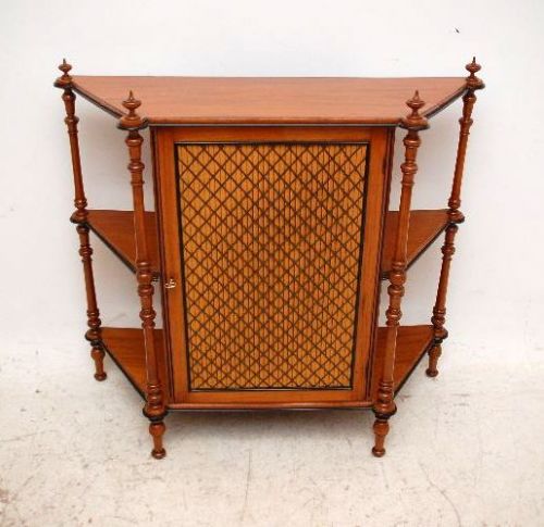 Antique Victorian Satinwood Grill Front Chiffonier Sideboard