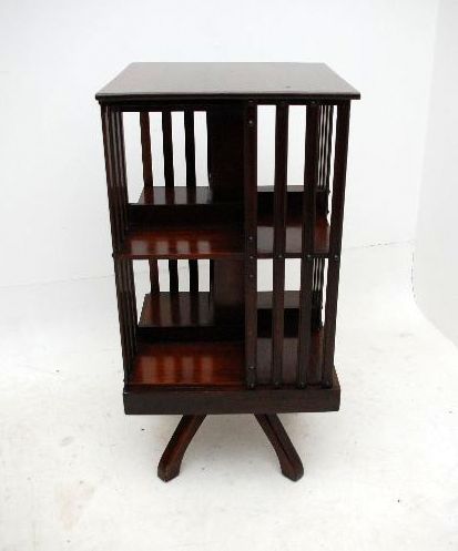 Small Antique Edwardian Mahogany Revolving Bookcase