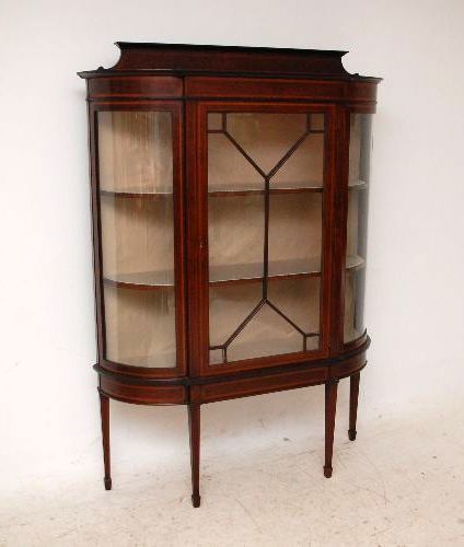 Antique Edwardian Inlaid Mahogany Display Cabinet