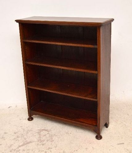 Antique Edwardian Open Mahogany Bookcase