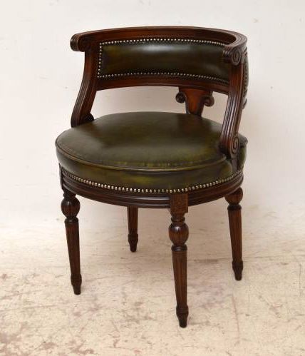 Antique Mahogany & Leather Desk Chair