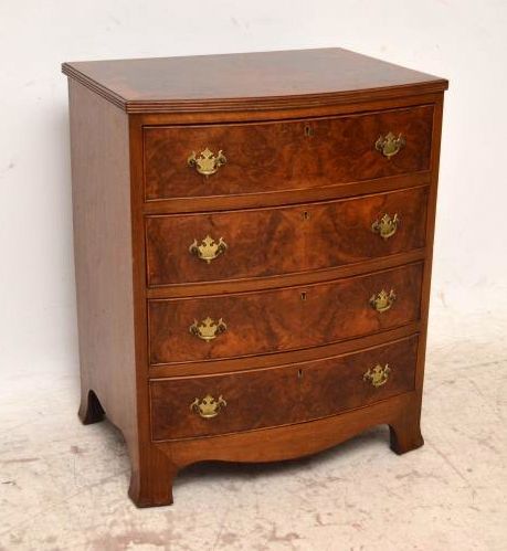 Small Antique Edwardian Burr Walnut Chest of Drawers