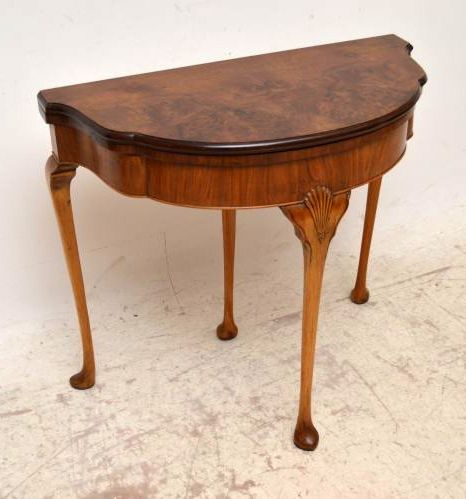 Antique Queen Anne Style Burr Walnut Card Table
